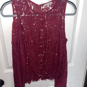 Charlotte Russe Large Long Sleeve Blouse with Cut-Out Shoulders